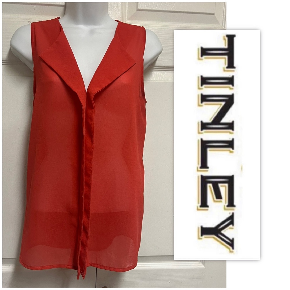 TInley Orange Sleeveless Blouse